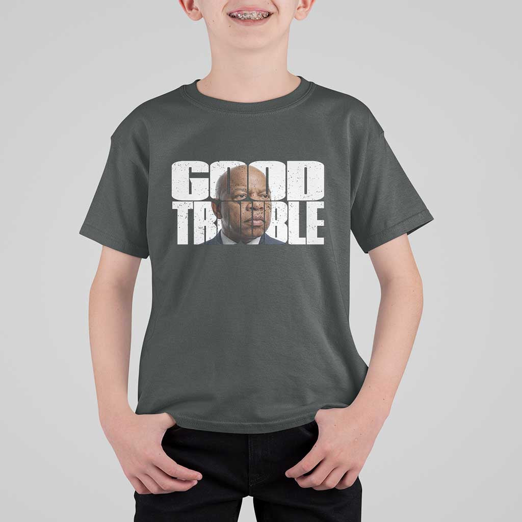 John Lewis Quote Affrican American T Shirt For Kid Black History Good Trouble