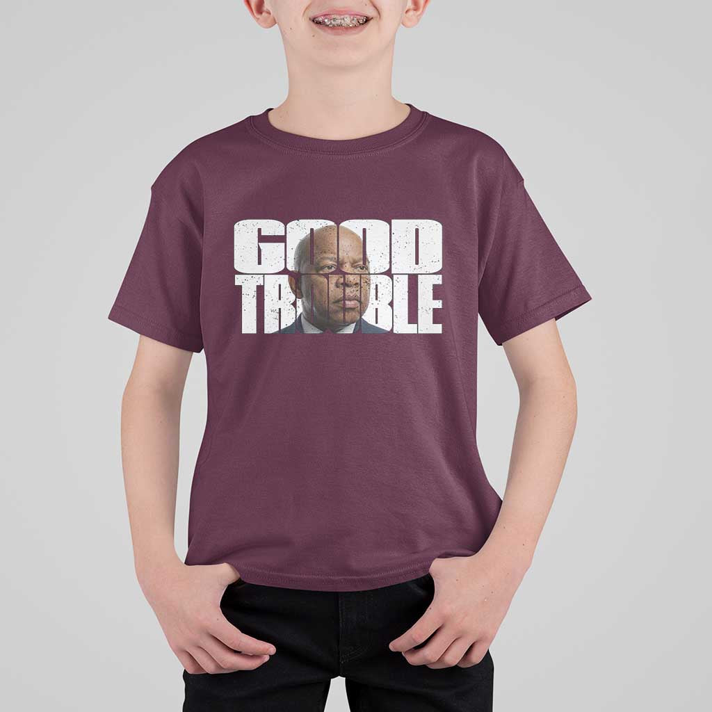 John Lewis Quote Affrican American T Shirt For Kid Black History Good Trouble