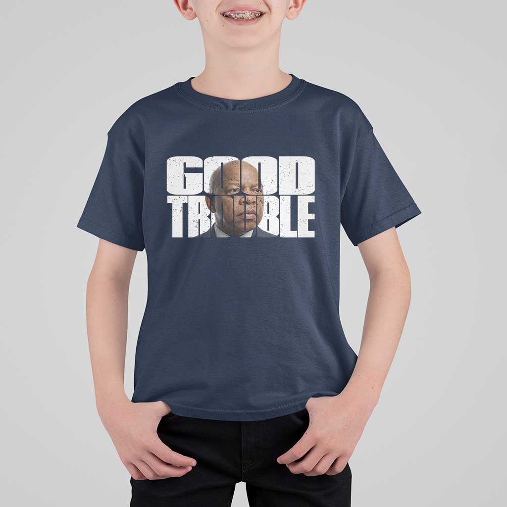 John Lewis Quote Affrican American T Shirt For Kid Black History Good Trouble