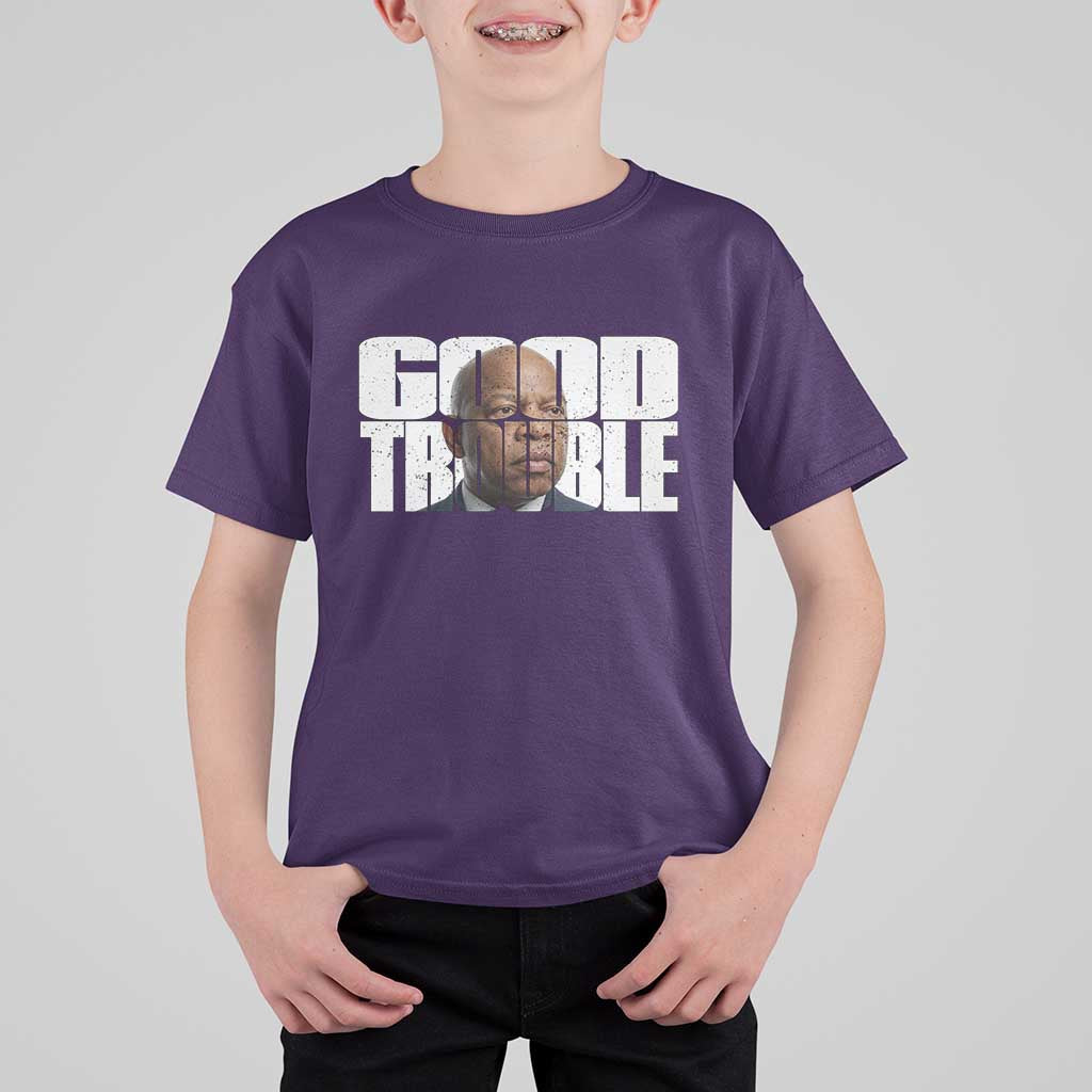 John Lewis Quote Affrican American T Shirt For Kid Black History Good Trouble