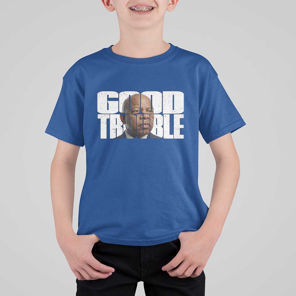 John Lewis Quote Affrican American T Shirt For Kid Black History Good Trouble