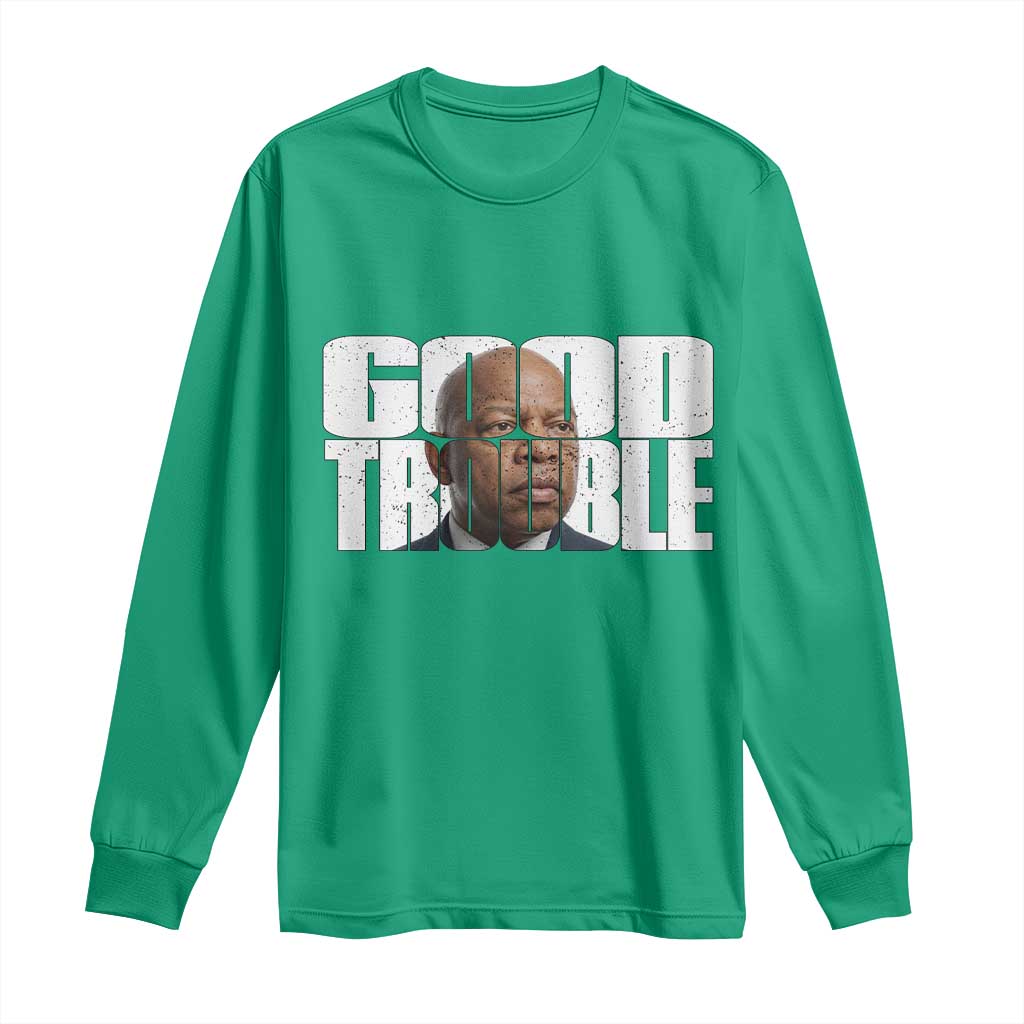 John Lewis Quote Affrican American Long Sleeve Shirt Black History Good Trouble