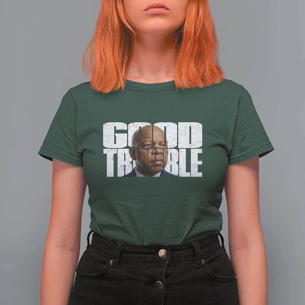 John Lewis Quote Affrican American T Shirt For Women Black History Good Trouble