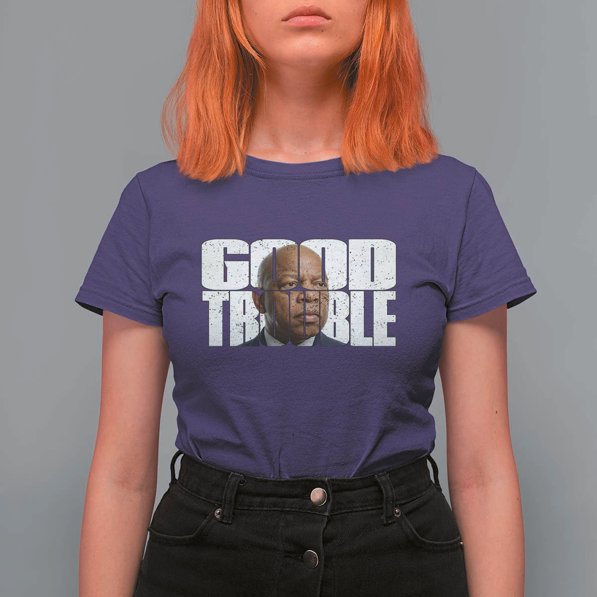 John Lewis Quote Affrican American T Shirt For Women Black History Good Trouble
