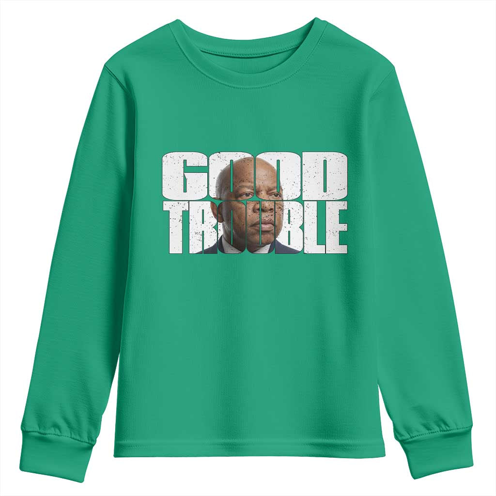 John Lewis Quote Affrican American Youth Sweatshirt Black History Good Trouble