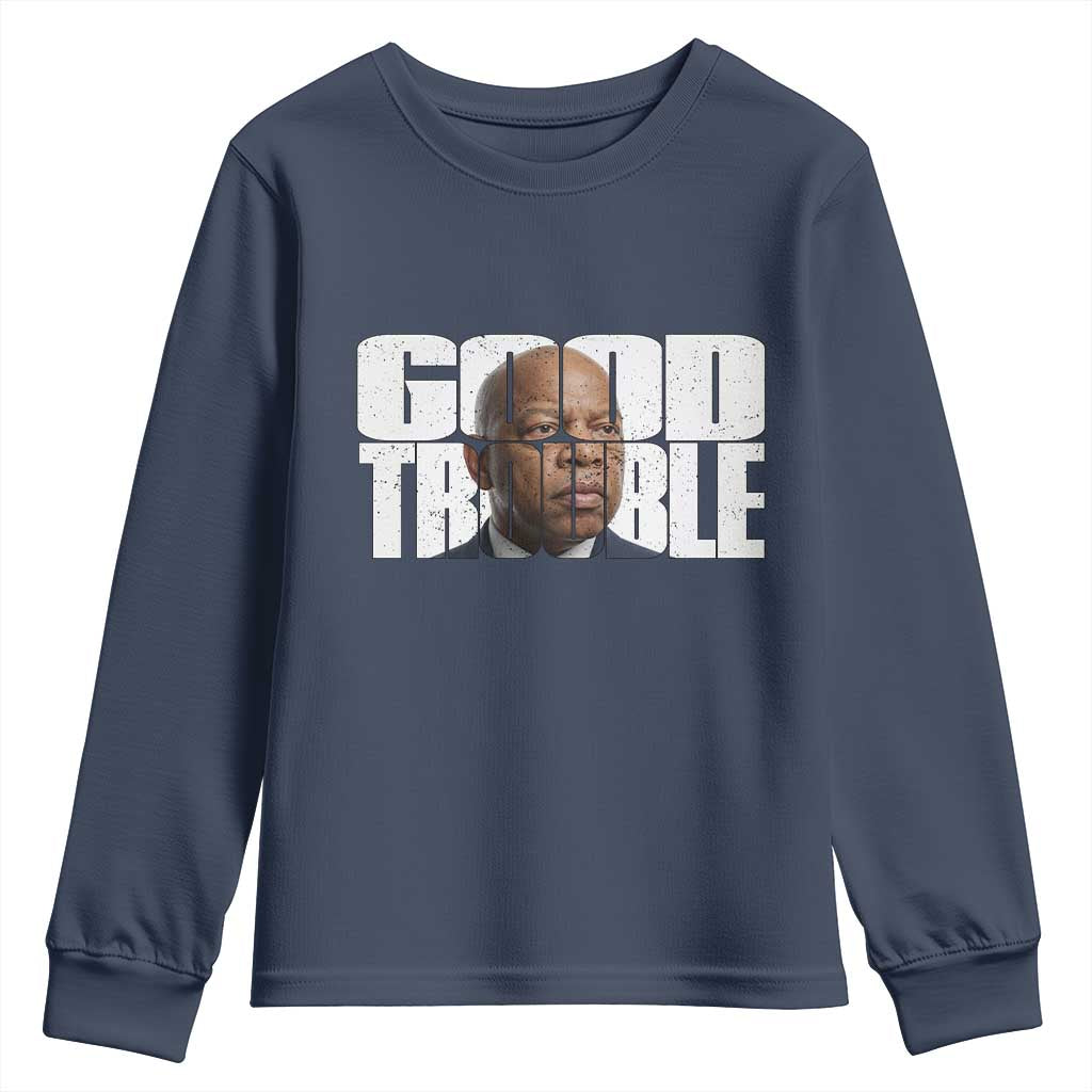 John Lewis Quote Affrican American Youth Sweatshirt Black History Good Trouble