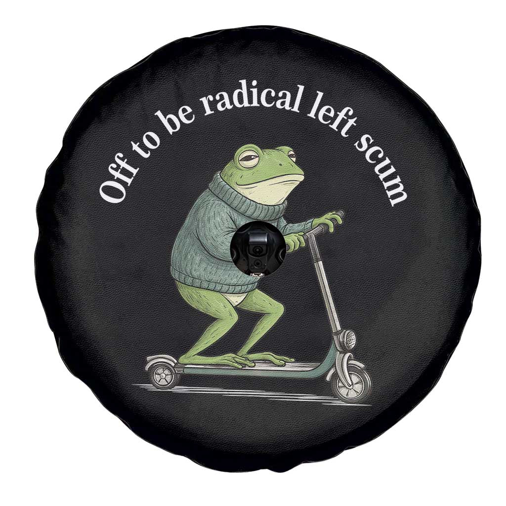 Off To Be Radical Left Scum Spare Tire Cover Funny Frog Anti ICE Political Protest