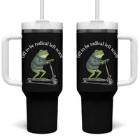 Off To Be Radical Left Scum Tumbler With Handle Funny Frog Anti ICE Political Protest