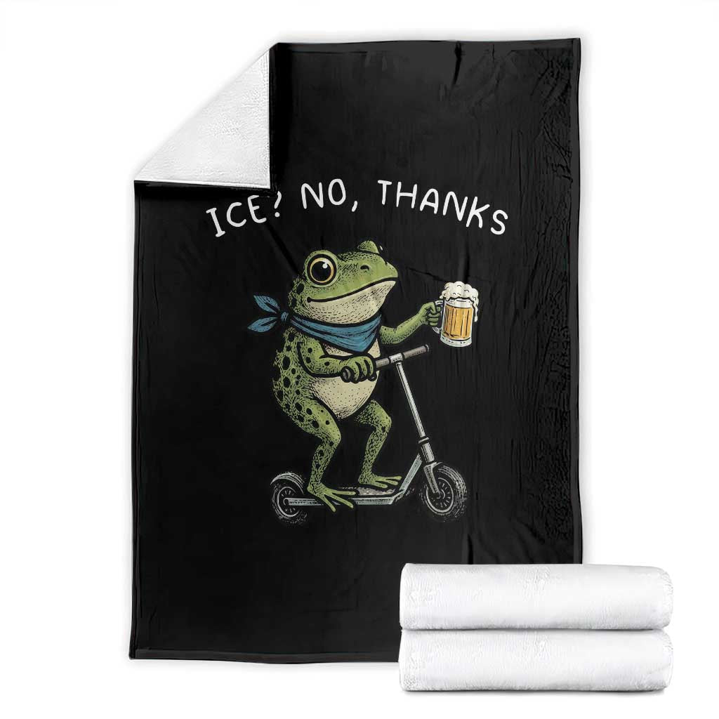 Funny Frog Anti ICE Political Protest Throw Blanket Ice? No Thanks