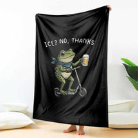 Funny Frog Anti ICE Political Protest Throw Blanket Ice? No Thanks