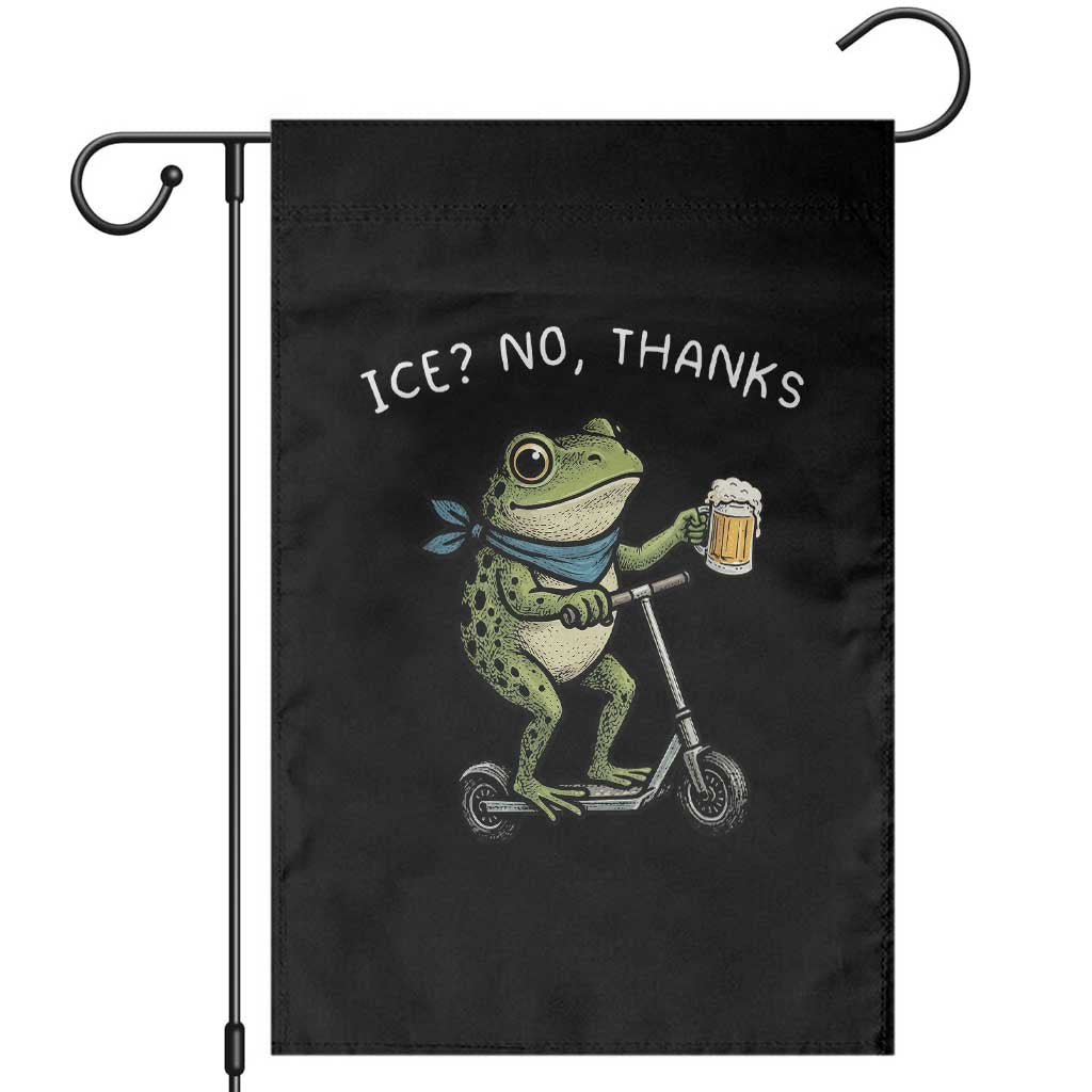 Funny Frog Anti ICE Political Protest Garden Flag Ice? No Thanks