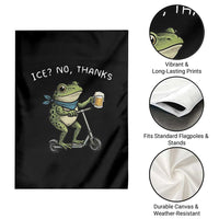 Funny Frog Anti ICE Political Protest Garden Flag Ice? No Thanks