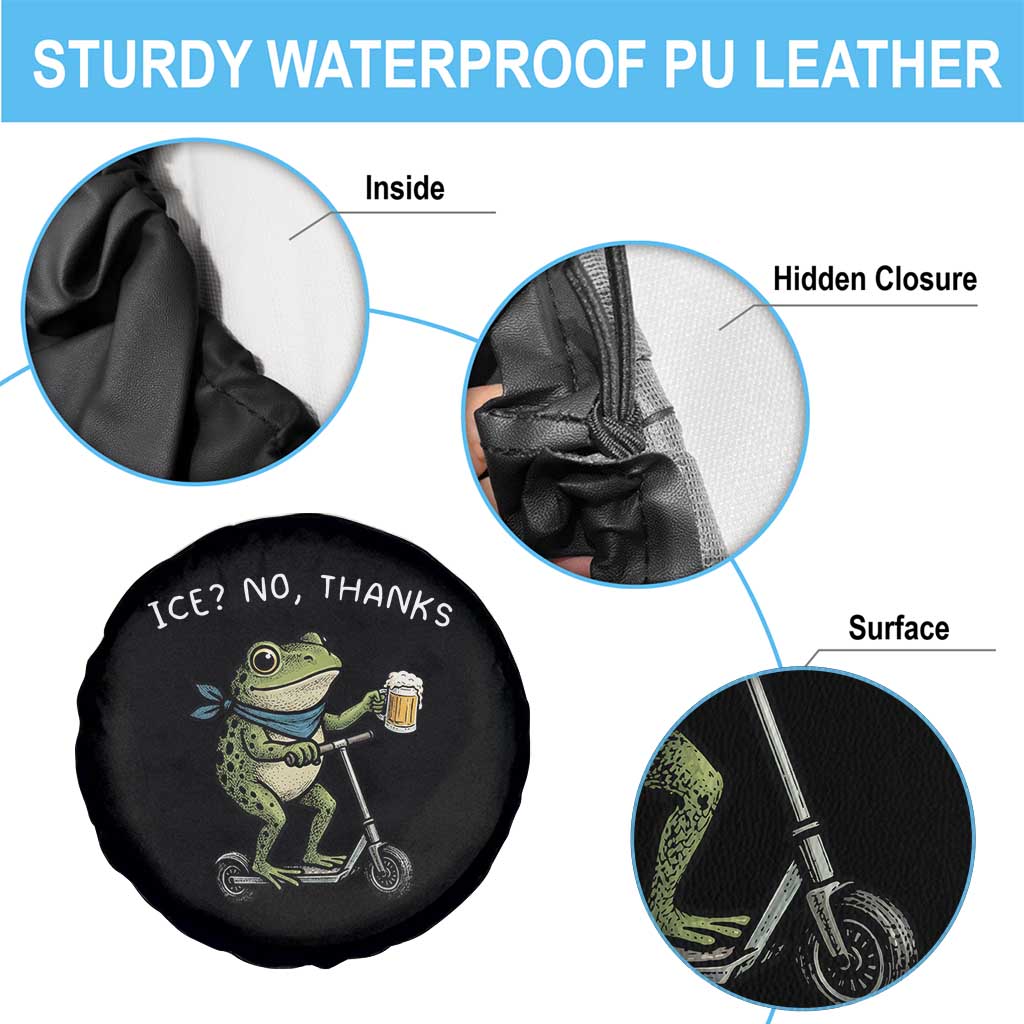 Funny Frog Anti ICE Political Protest Spare Tire Cover Ice? No Thanks