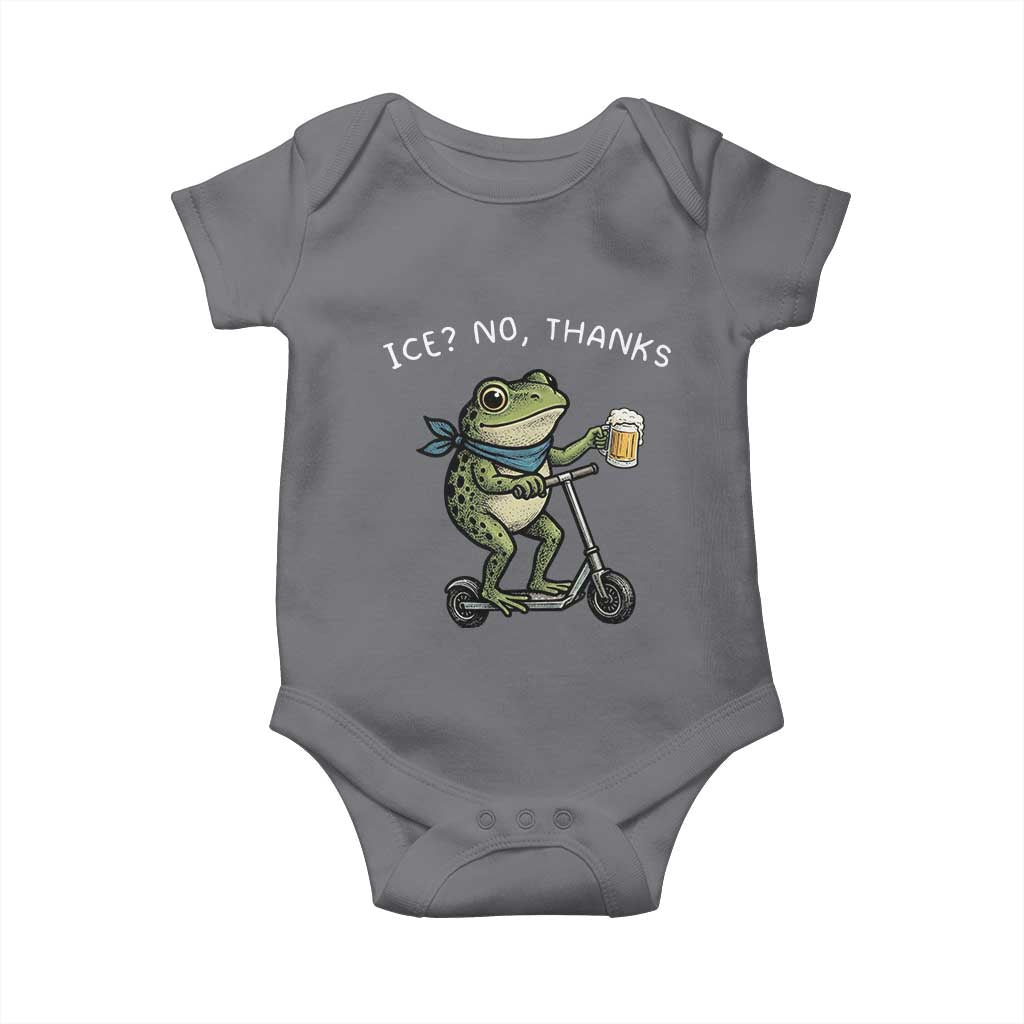 Funny Frog Anti ICE Political Protest Baby Onesie Ice? No Thanks