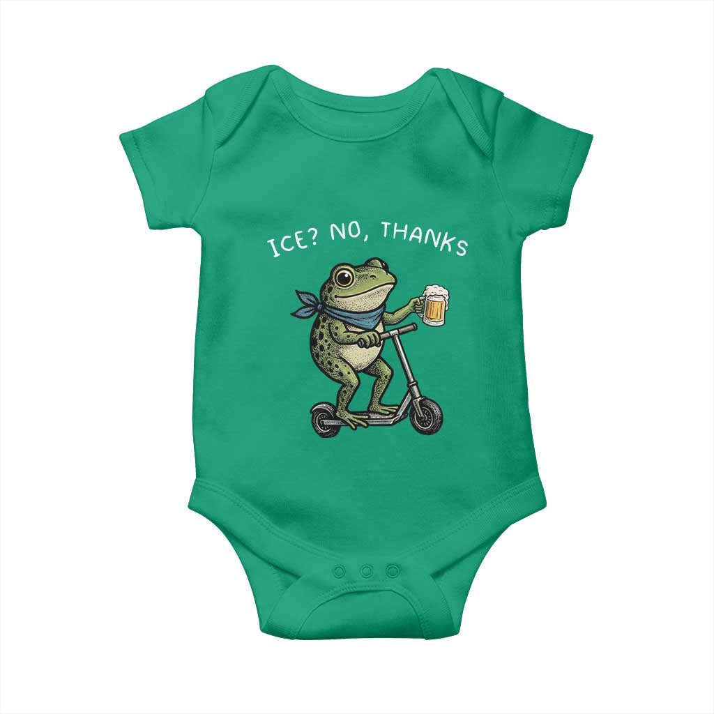 Funny Frog Anti ICE Political Protest Baby Onesie Ice? No Thanks