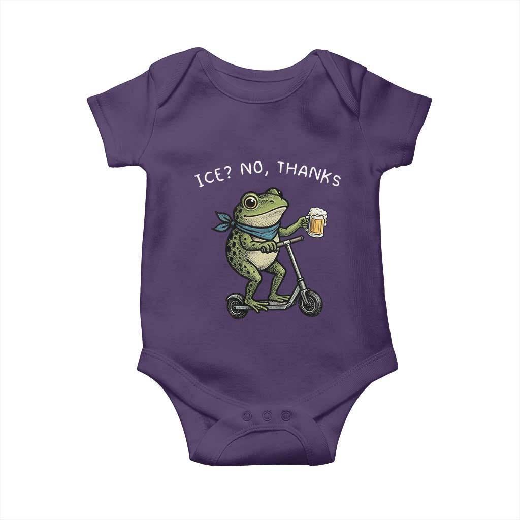 Funny Frog Anti ICE Political Protest Baby Onesie Ice? No Thanks