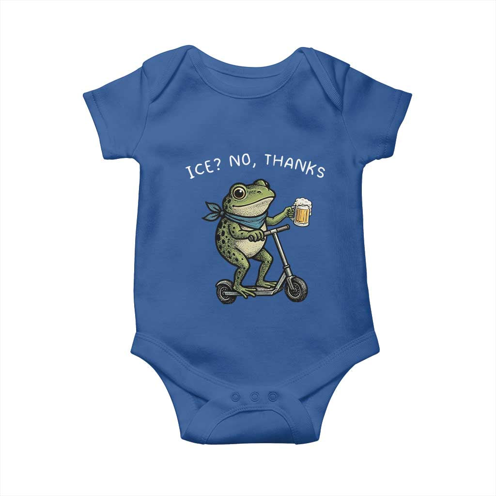 Funny Frog Anti ICE Political Protest Baby Onesie Ice? No Thanks