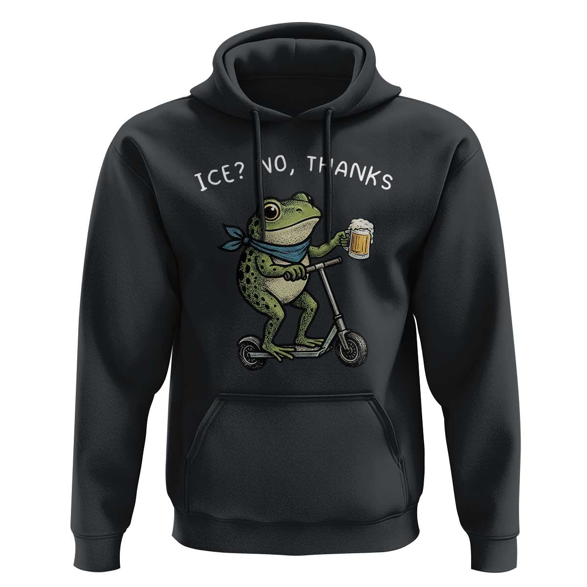 Funny Frog Anti ICE Political Protest Hoodie Ice? No Thanks