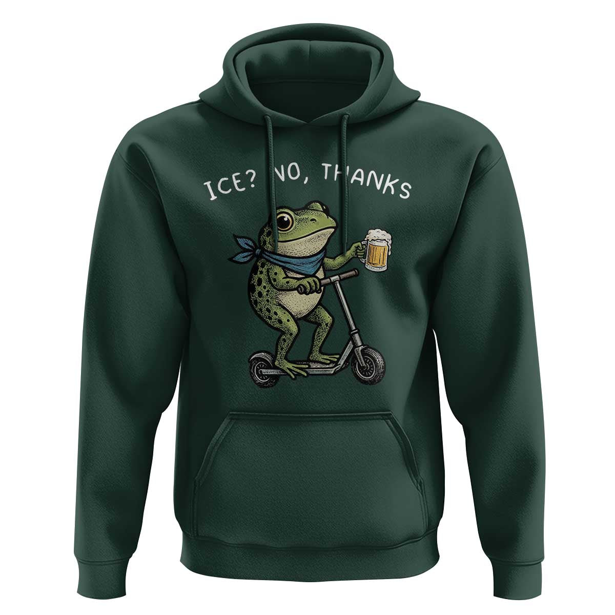 Funny Frog Anti ICE Political Protest Hoodie Ice? No Thanks