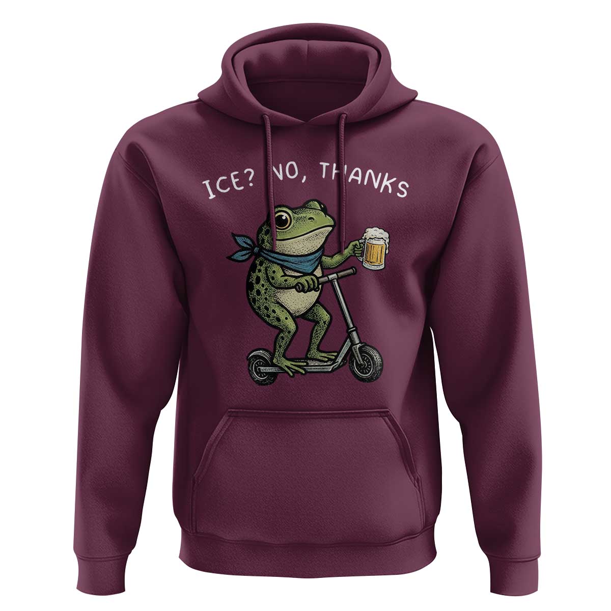 Funny Frog Anti ICE Political Protest Hoodie Ice? No Thanks