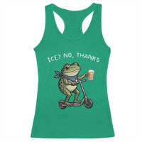Funny Frog Anti ICE Political Protest Racerback Tank Top Ice? No Thanks