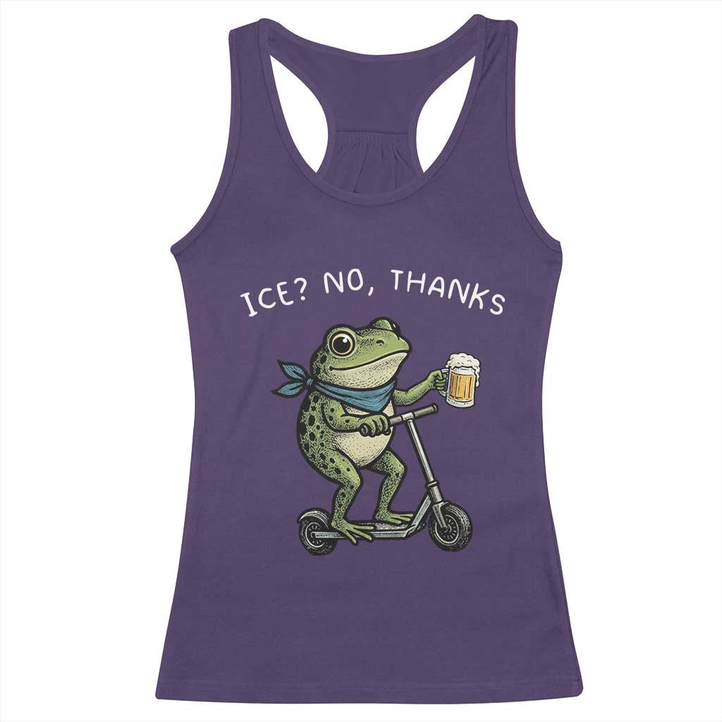 Funny Frog Anti ICE Political Protest Racerback Tank Top Ice? No Thanks