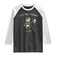 Funny Frog Anti ICE Political Protest Raglan Shirt Ice? No Thanks
