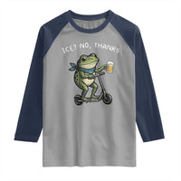 Funny Frog Anti ICE Political Protest Raglan Shirt Ice? No Thanks