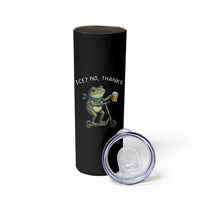 Funny Frog Anti ICE Political Protest Skinny Tumbler Ice? No Thanks