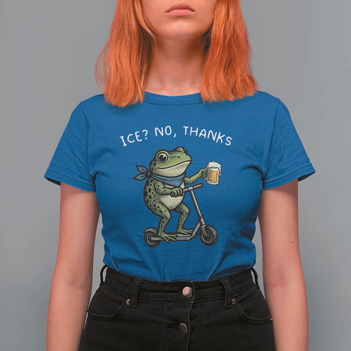 Funny Frog Anti ICE Political Protest T Shirt For Women Ice? No Thanks