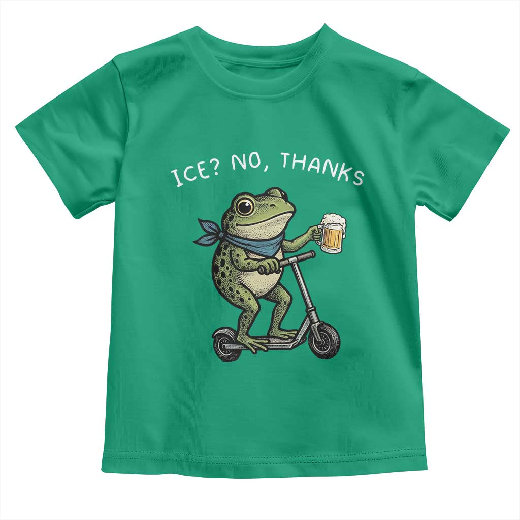 Funny Frog Anti ICE Political Protest Toddler T Shirt Ice? No Thanks