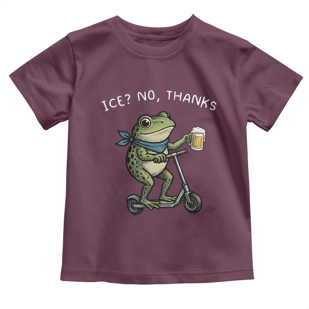 Funny Frog Anti ICE Political Protest Toddler T Shirt Ice? No Thanks