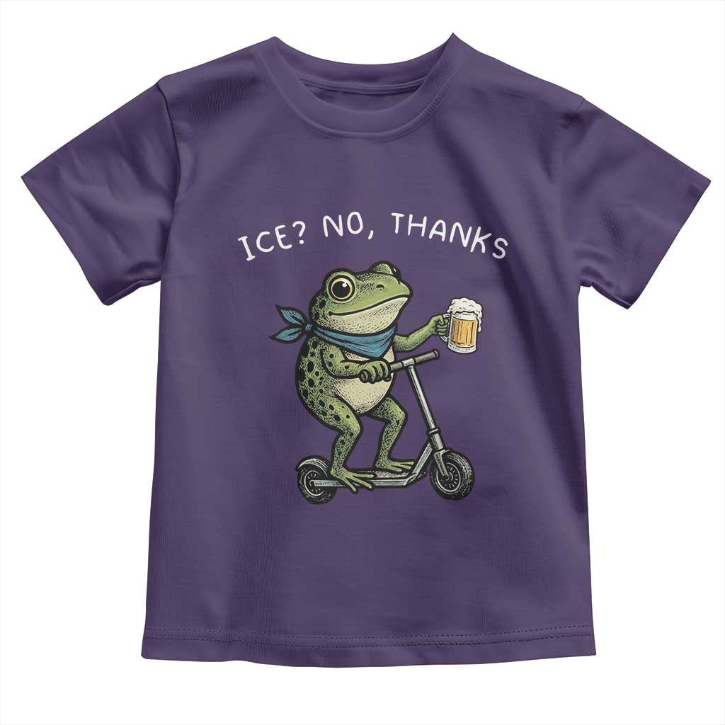 Funny Frog Anti ICE Political Protest Toddler T Shirt Ice? No Thanks