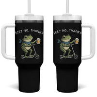 Funny Frog Anti ICE Political Protest Tumbler With Handle Ice? No Thanks