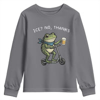 Funny Frog Anti ICE Political Protest Youth Sweatshirt Ice? No Thanks