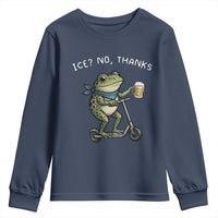 Funny Frog Anti ICE Political Protest Youth Sweatshirt Ice? No Thanks