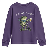 Funny Frog Anti ICE Political Protest Youth Sweatshirt Ice? No Thanks