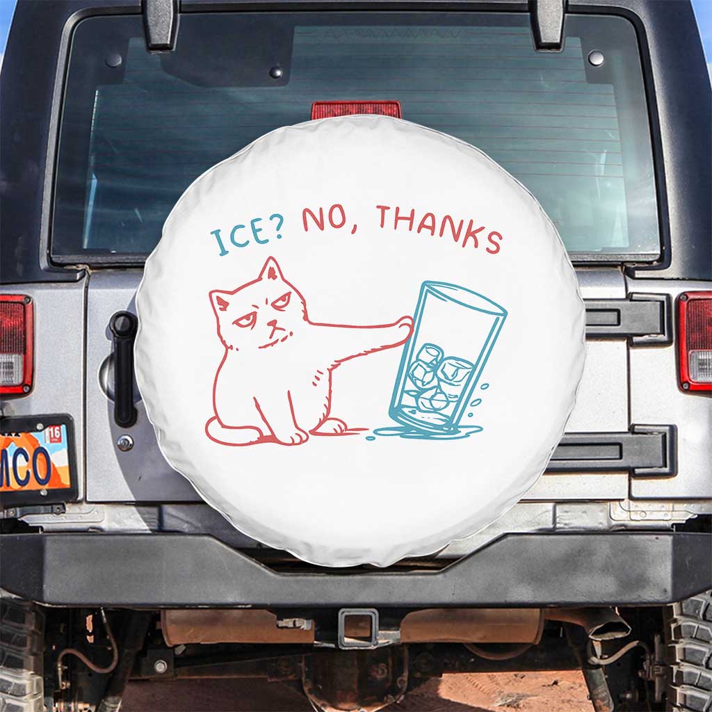 Funny Cat Anti ICE Political Protest Spare Tire Cover Ice? No Thanks
