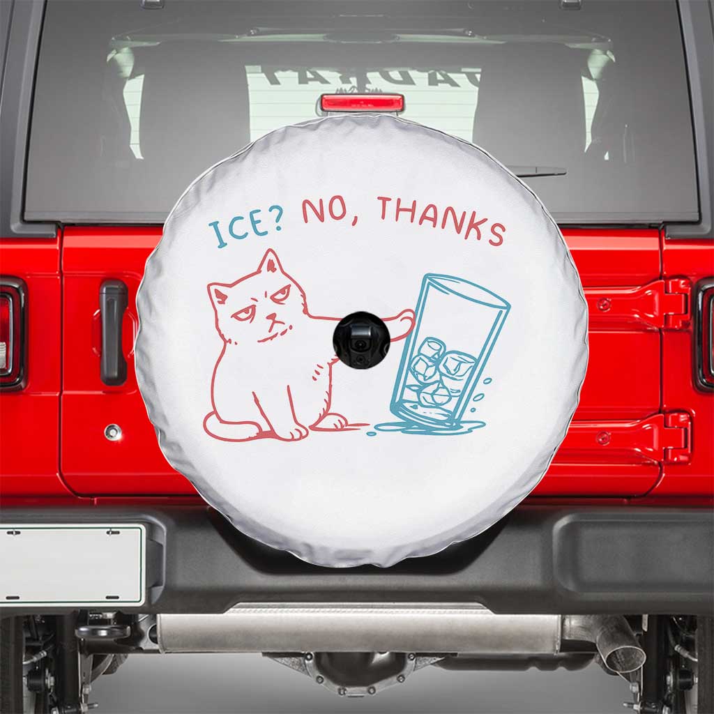 Funny Cat Anti ICE Political Protest Spare Tire Cover Ice? No Thanks