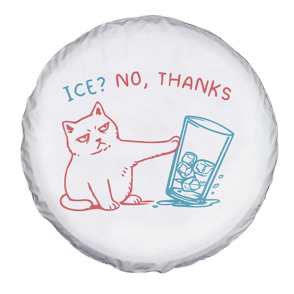 Funny Cat Anti ICE Political Protest Spare Tire Cover Ice? No Thanks