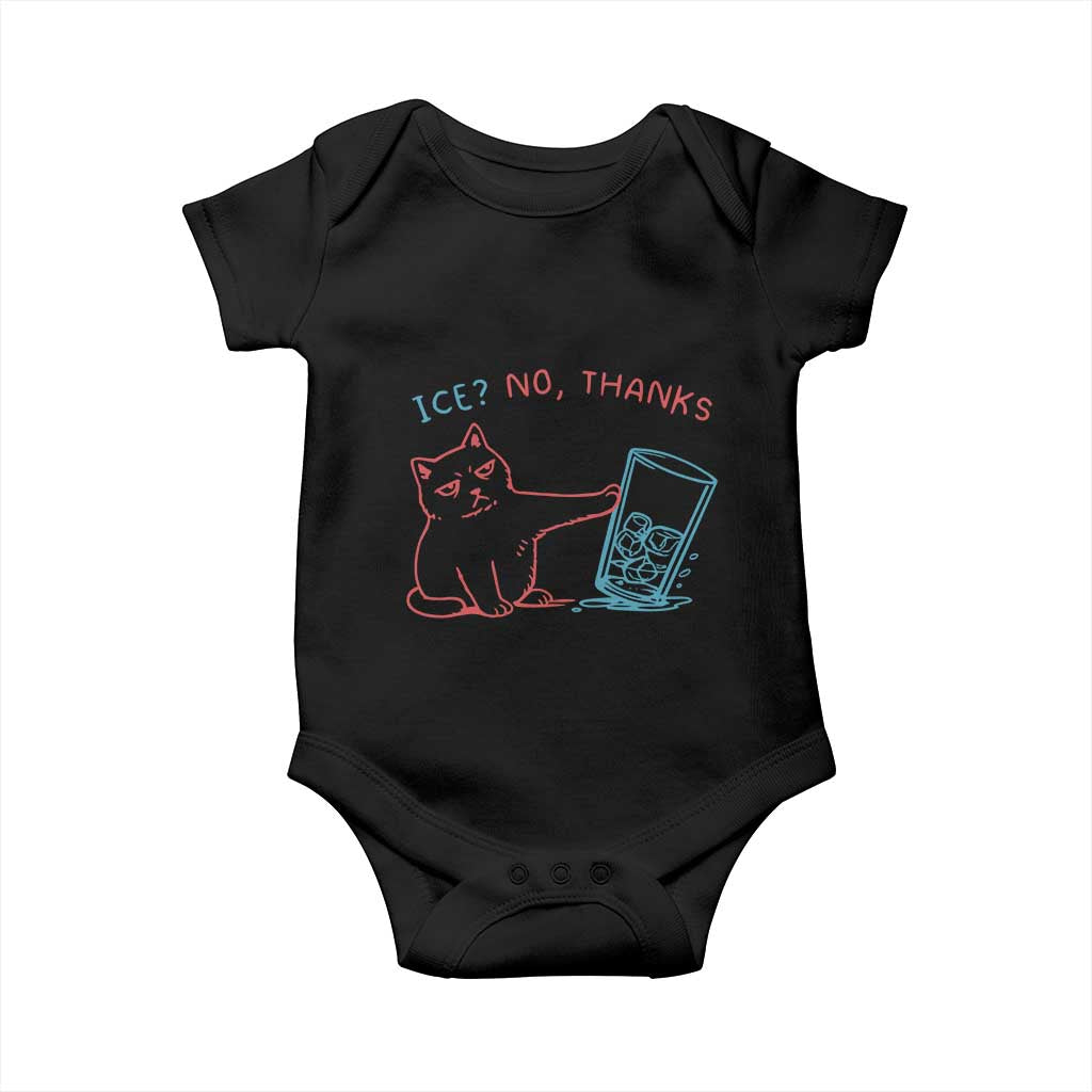 Funny Cat Anti ICE Political Protest Baby Onesie Ice? No Thanks