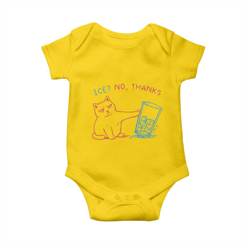Funny Cat Anti ICE Political Protest Baby Onesie Ice? No Thanks