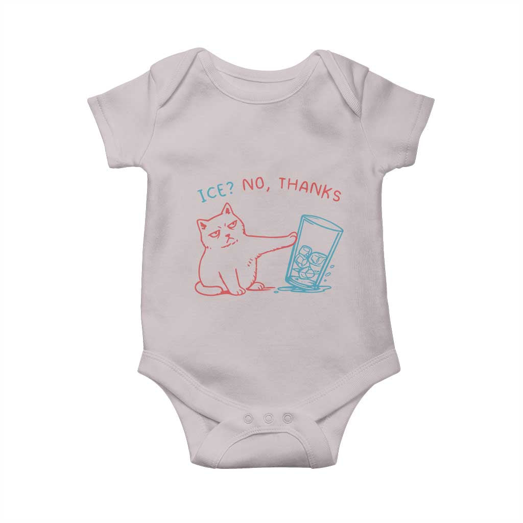 Funny Cat Anti ICE Political Protest Baby Onesie Ice? No Thanks