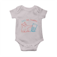 Funny Cat Anti ICE Political Protest Baby Onesie Ice? No Thanks