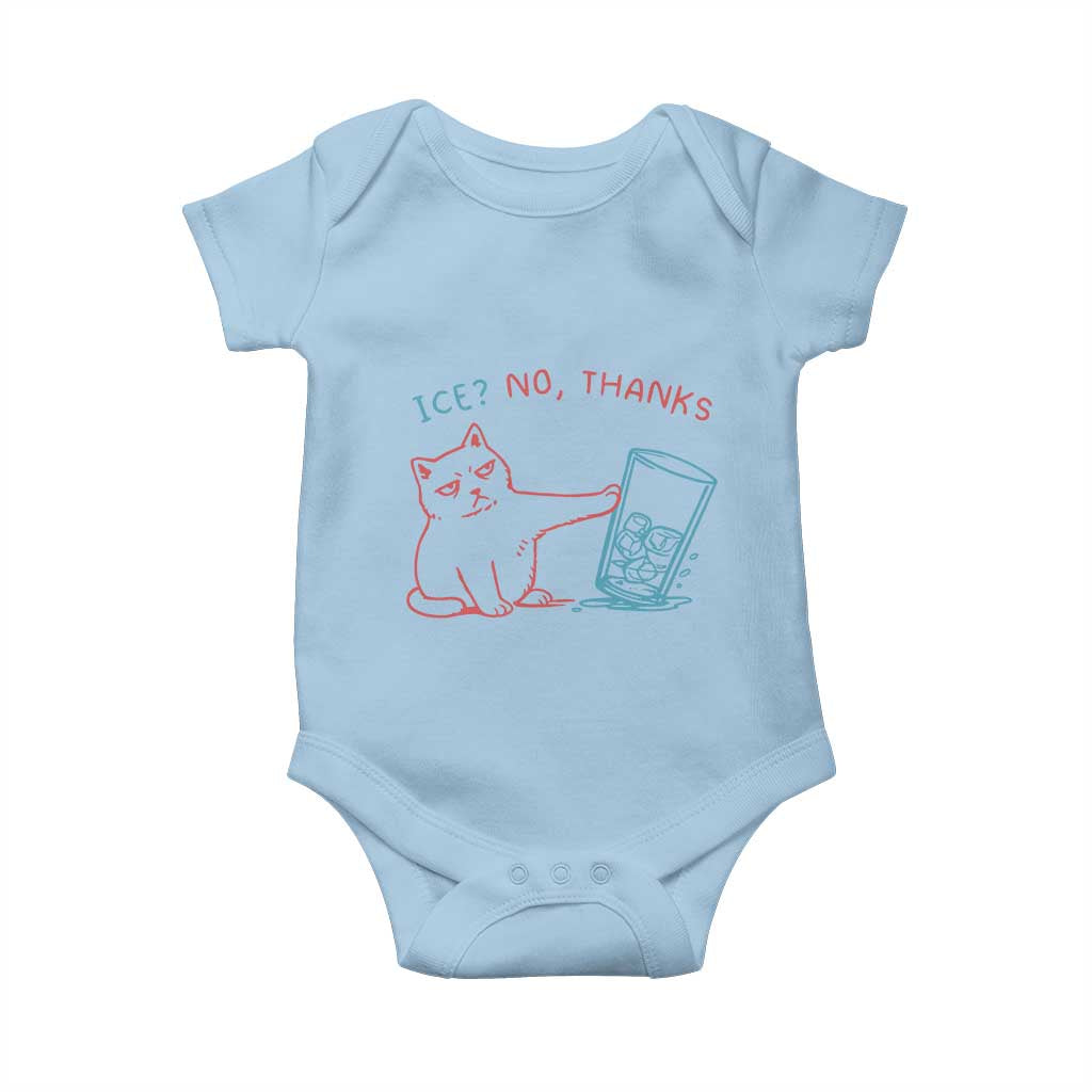 Funny Cat Anti ICE Political Protest Baby Onesie Ice? No Thanks