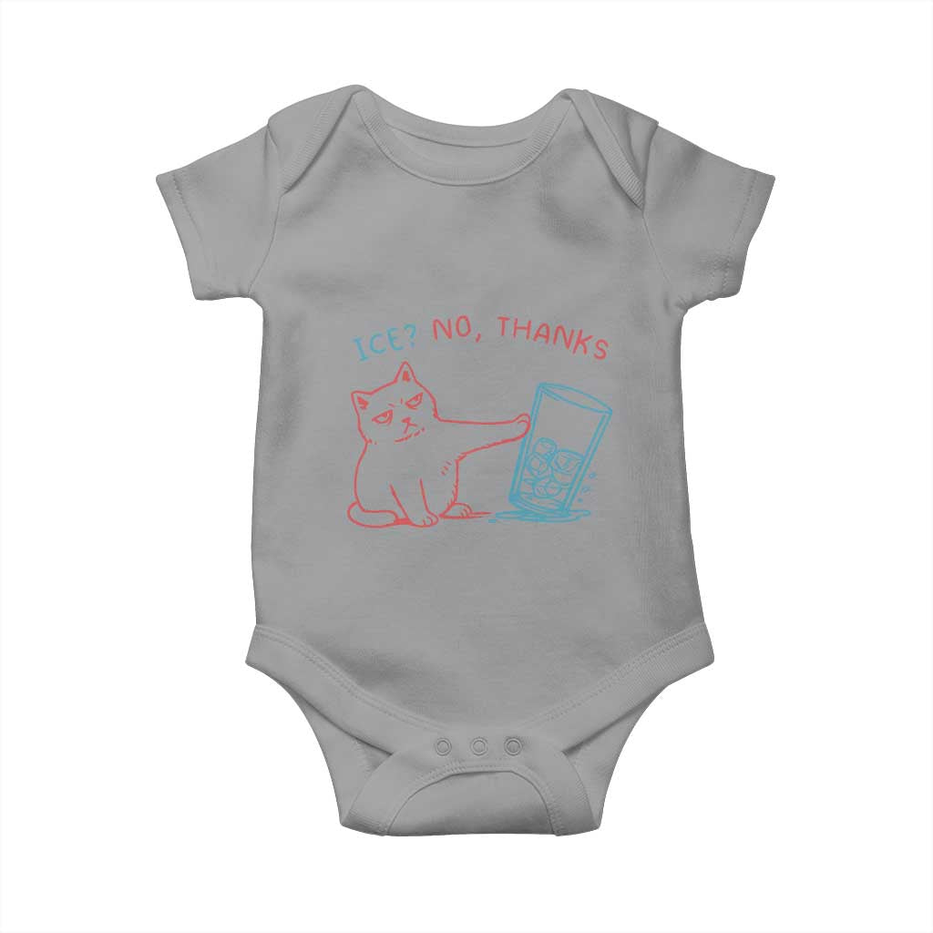 Funny Cat Anti ICE Political Protest Baby Onesie Ice? No Thanks