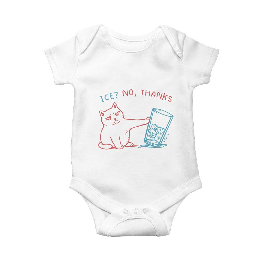 Funny Cat Anti ICE Political Protest Baby Onesie Ice? No Thanks
