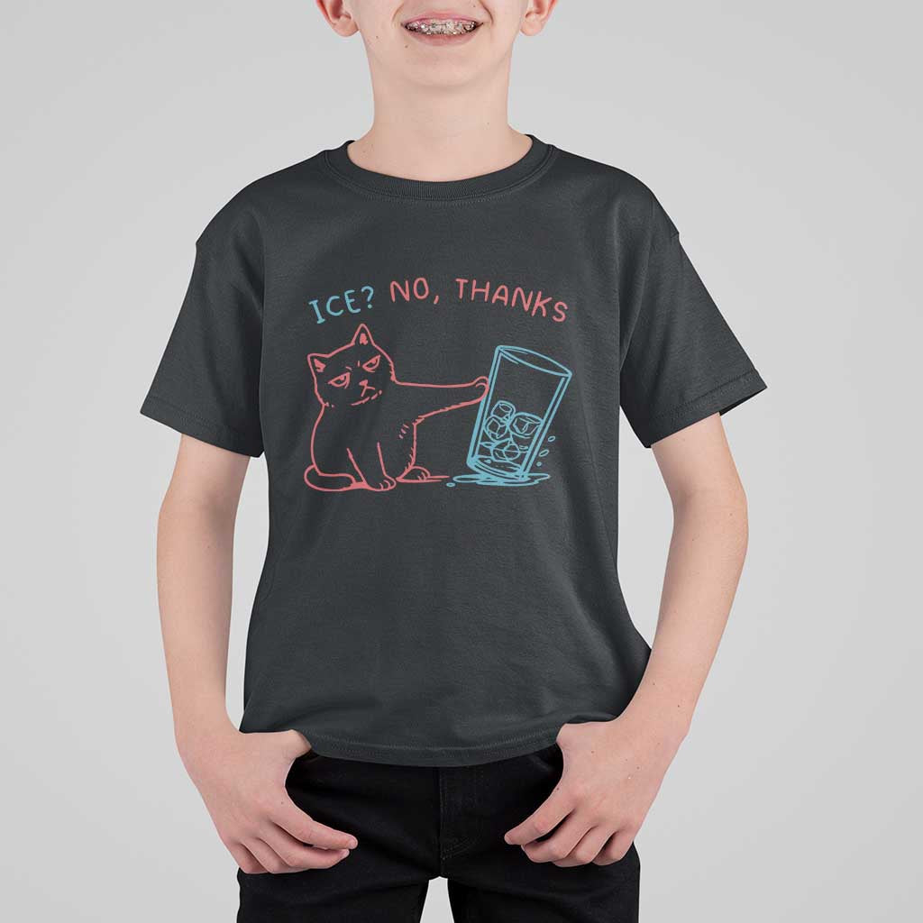 Funny Cat Anti ICE Political Protest T Shirt For Kid Ice? No Thanks
