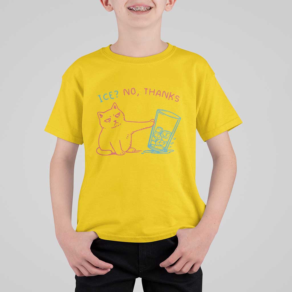 Funny Cat Anti ICE Political Protest T Shirt For Kid Ice? No Thanks