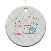 Funny Cat Anti ICE Political Protest Ceramic Ornament Ice? No Thanks